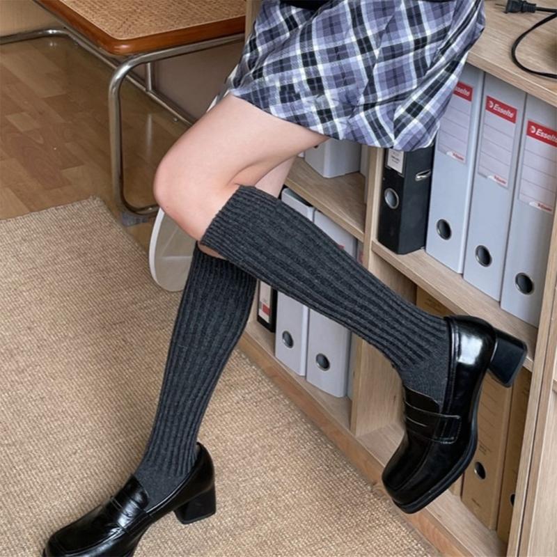 1 Pair Ruffle Calf Socks Calf Tube Frilly Socks Ballet Socks for Girls Knee Length Stockings Princess Style Dress Socks