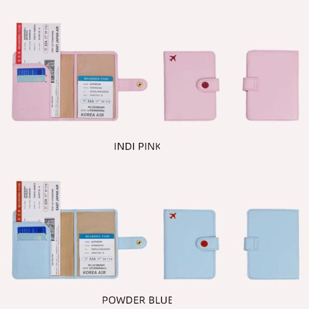 Multi-layer Passport Storage Bag Solid Color Passport Holder Document Passport Storage Clip  Women