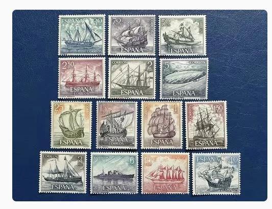 Spain Post Stamps Postage Year1964 Spanish Armada Engraved Set Real New 14 Collectible Postage Stamps Material For Scrapbooking