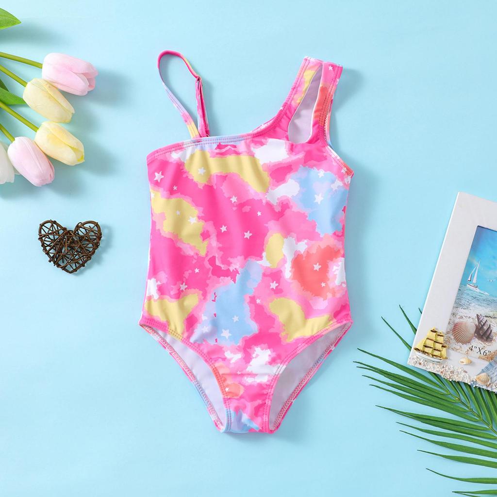One-Shoulder Floral Strappy Swimsuit