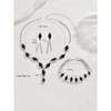 Women's jewelry evening dress accessories 3-piece set: bracelet, necklace, and earrings