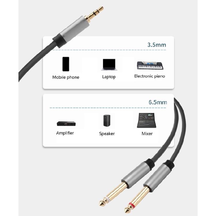 Universally 3.5mm Male To 6.35mm Male Stereo Cable Compatible for Speakers And Mixers Recording Studios Equipment