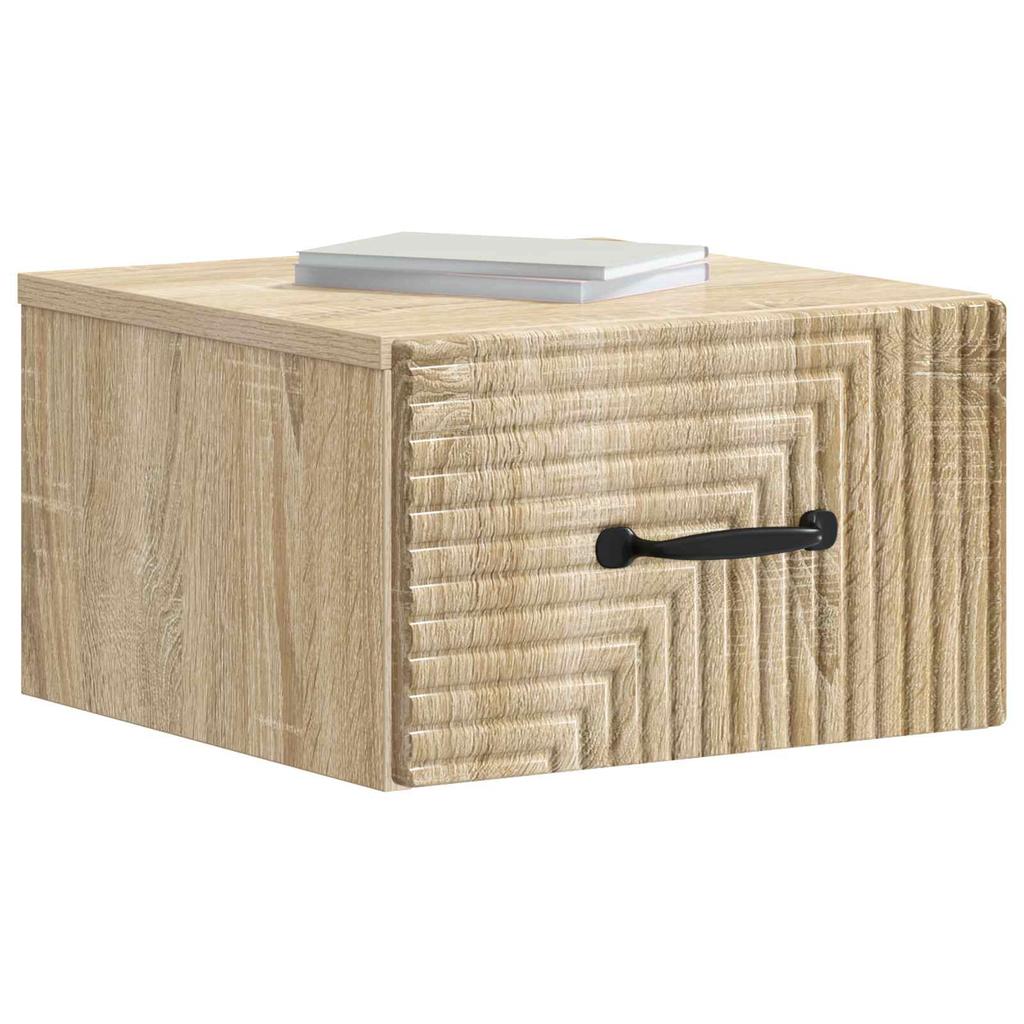 Wall Mounted Nightstand Sonoma Oak 34.5 x 33 x 20 cm