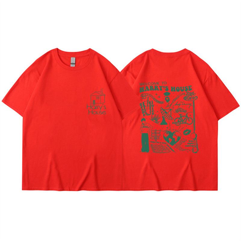 Harrys House Love on Tour Tshirt 100 Cotton Shirts Lovely Cartoon Print Tshirt Fashion Mens Clothes Summer Oversized T Shirt