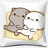 45X45Cm Cartoon Cute Pillow Case Mocha Mochi Peach Cat Cushion Cover Pillow Cover Decorative Pillows For Sofa Car Pillowcase