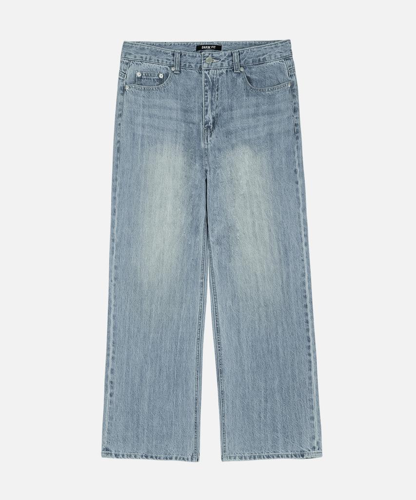 DRAW FIT Usual Semi-Wide Denim Pants [Dusty Blue]