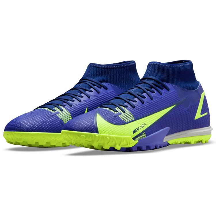 Nike Mercurial Superfly 8 Academy TF Turf High-Top Soccer Shoes Blue CV0953-474