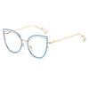 Trendy Color Changing Glasses, Anti Blue Light Glasses, Women's Fashionable Flat Light Glasses, Cat's Eye Frames