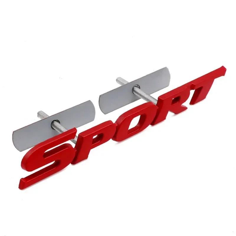 3D Metal Sport Letter Front Grille Car Emblem Badge Decal Sticker For Jeep Toyota Highlander Corolla Rav4 Yaris Car Accessories