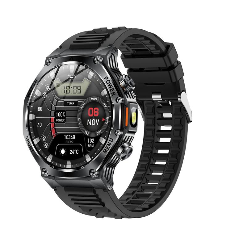 AK82 Smartwatch 1,8" Taschenlampe Outdoor Multi-Sport Fitness-Tracker Herren BT Drahtlose Anrufe 800mAh Großer Akku Smartwatch