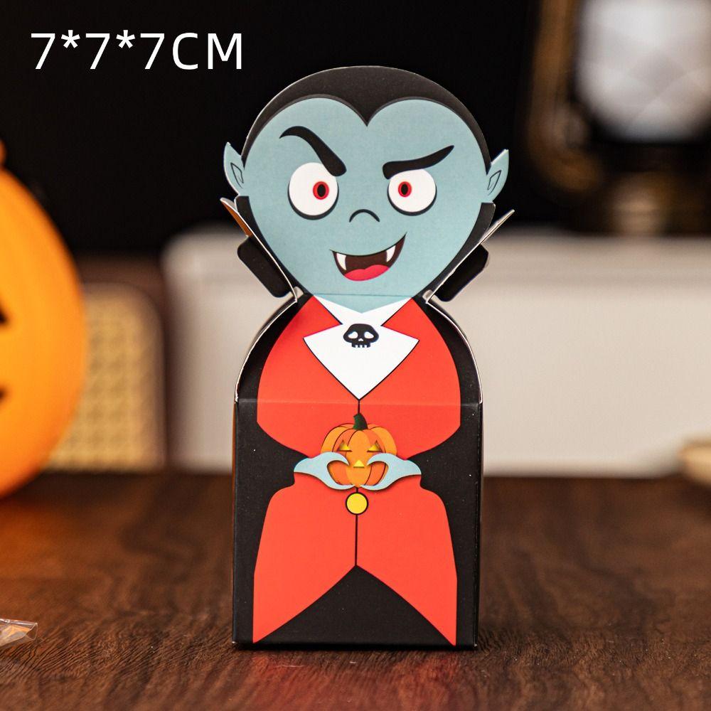 10pcs/bag Easy To Assemble Biscuit Ghost Paper Box Card Paper Cake Packaging Box  Halloween Party