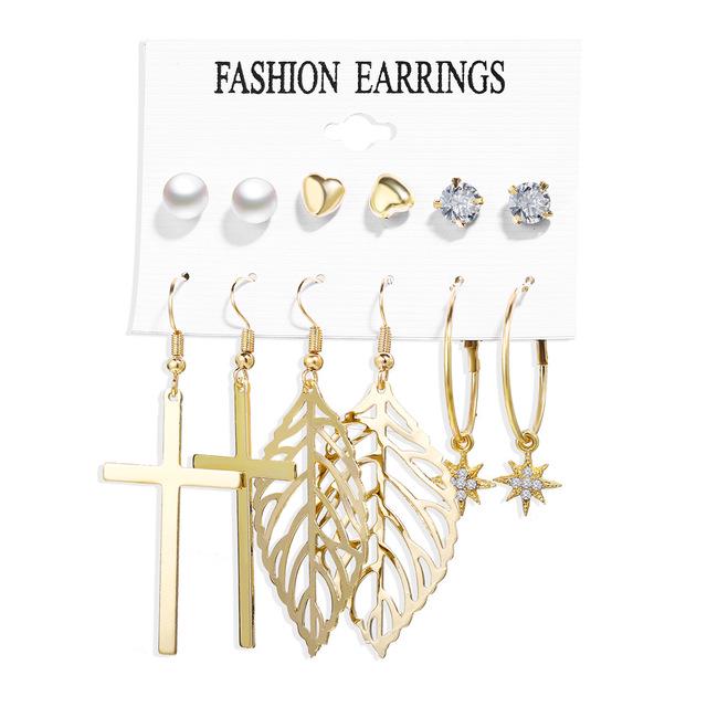 17KM Boho Shell Acrylic Drop Earrings for Women Brinco Gold Rattan Dangle Earring Set Boucle Doreille Femme Fashion Jewelry