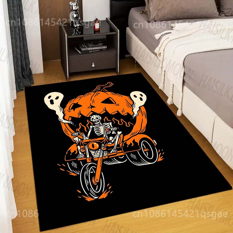 

Halloween Skeleton Pumpkin Car Carpet for Living Room Bedroom Sofa Home Decor Non-slip Floor Mat Modern Rugs Holiday Gifts 40x60cm (16x24in)