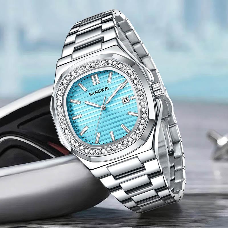 Man Watch Business Waterproof Luminous Date Men Wristwatch Stainless Steel Square Dial Quartz Men's Watches