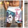 2025 Summer Shorts, Men's Pink Pantela Print, Hawaiian Beach Surf Shorts Casual