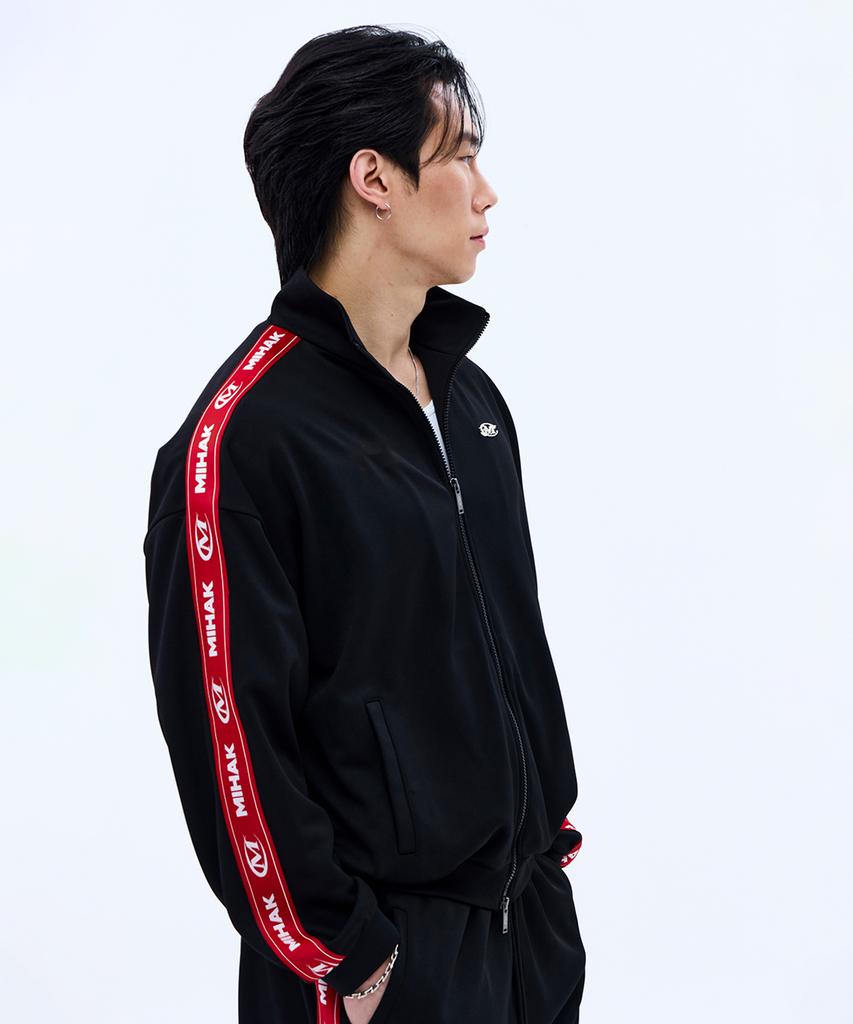 Mihak Lettering Tape Track Jacket (Black)