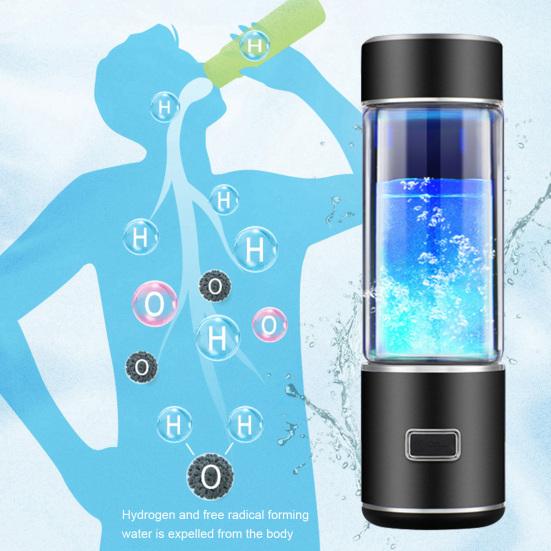 Bottiglia d'acqua ricca di idrogeno da 300 ml Tecnologia SPE PEM Generatore di acqua in vetro portatile Tazza in vetro per bere sana Regalo di complea