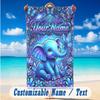 Elephant Theme Beach Towel Personalized Custom Name & Text Soft Quick Dry Beach Towel for Swimming Travel