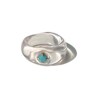 HangZhi 2020 Nuovo Anello Unico Giapponese con Strass Colorati Chunky in Plastica Acrilica Trasparente per Donne Ragazze Gioielli da Festa