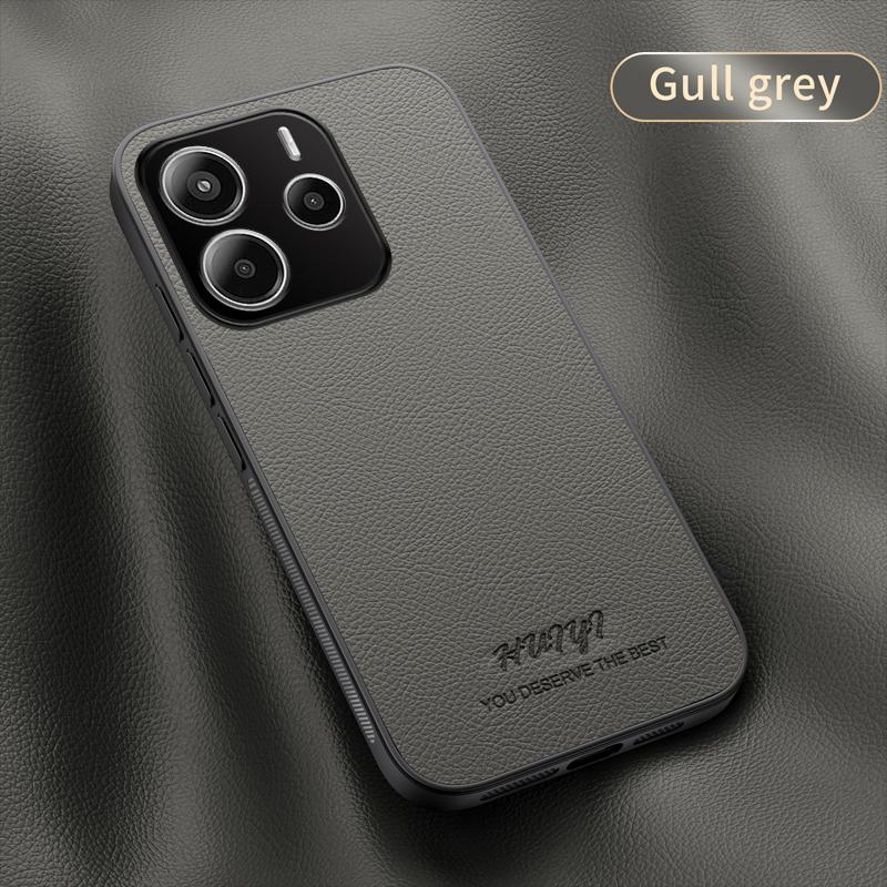 Leather Magsafe Case for Xiaomi Redmi Note 14 5G Global Car Magnetic Holder Wireless Charging Silicone Phone Cover RedmiNote14