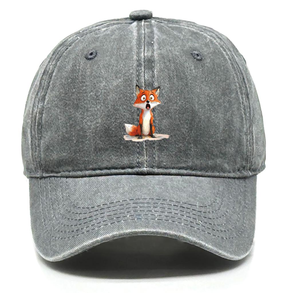 Lovely Fox Print Unisex Snapback Baseball Cap Lightweight Man's Cap Slouchy Adjustable Sun Hat Perfect For Outdoor Sports