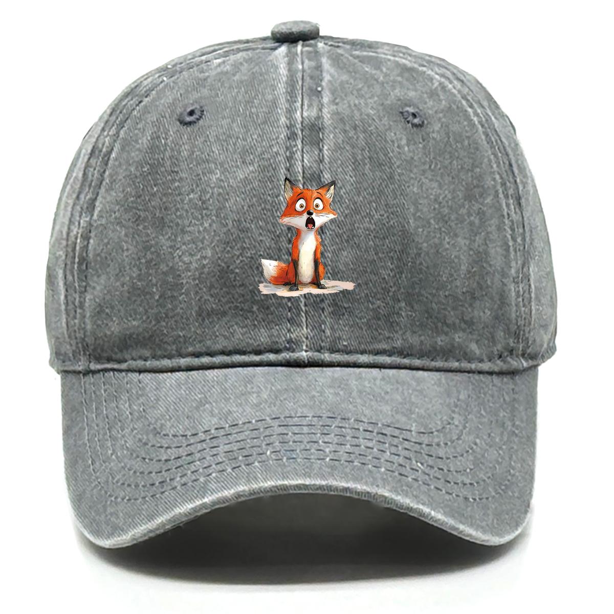 

Lovely Fox Print Unisex Snapback Baseball Cap Lightweight Man s Cap Slouchy Adjustable Sun Hat Perfect For Outdoor Sports сірий