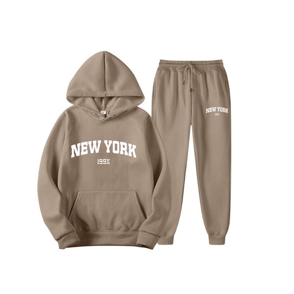 

2024 Осень Новый Йорк Надпись Свитшот и Спортивные штаны Комплект для Мужчин и Женщин S