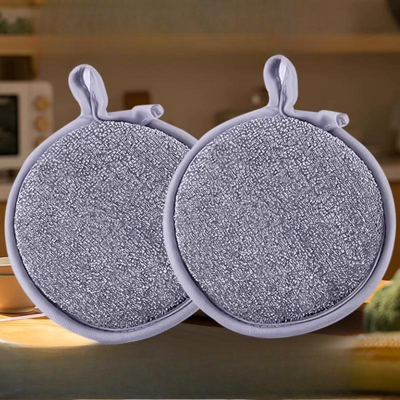 Sponge Block Double-sided Steel Wire Dishwashing Cloth Non-stick Oil Silver Wire Cloth Dishwashing Sponge