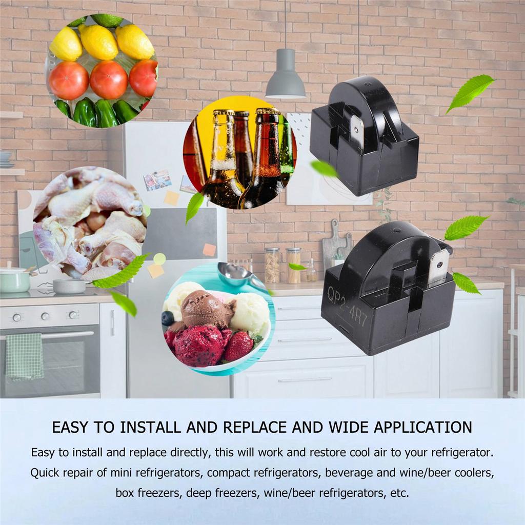 1 Pin QP2-4.7 PTC Starter Relay,1 Pin Refrigerator Starter Relay and 6750C-0005P Refrigerator Overload Protector