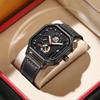 POEDAGAR Luxury Casual Men's Watch Fashion Sports Chronograph Leather Watches Waterproof Luminous Military Wristwatch Gift