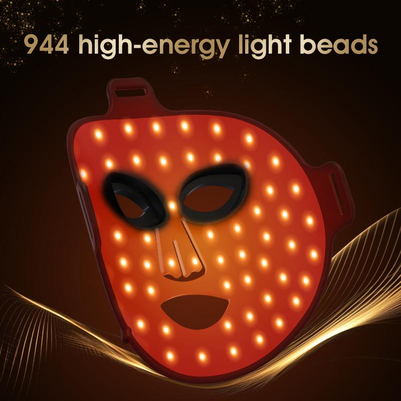 8 Colors LED Light Photon Silicone Mask Infrared Therapy Facial Beauty Mask for Lift Face Repair Skin Brighten Skin Tone