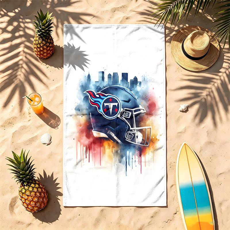 Tennessee Titans (5) Theme Beach Towel Sand Resistant Soft And Comfortable Suitable For The Pool Camping Yoga And Diving A Travel