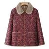 Winter clothing fleece thickened jacket new women's autumn and winter floral lapel thermal top jacket