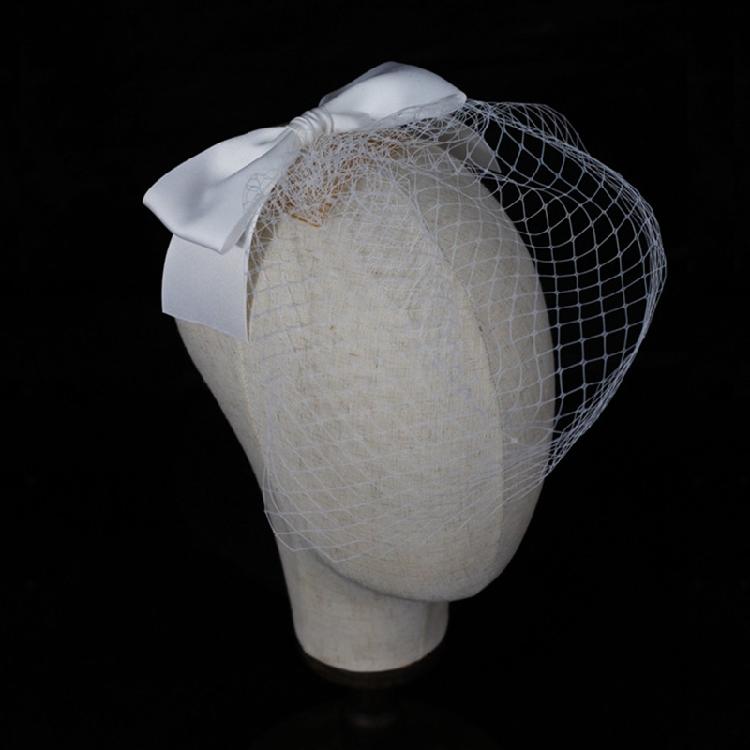 Pillbox Veil Fascinator Hat Tea Party Headwear Veil for Women Lady Black/White