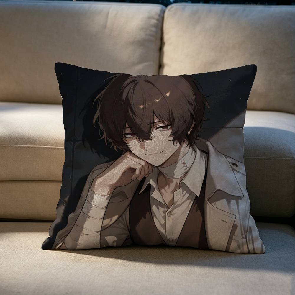 B-Bungo Stray Dogs Dazai Osamu Pillow cover Soft Microfiber Pillowcase Home Sofa Decor Surprise Decorative printed.