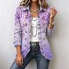 Women's Floral Print Cardigan, Long Sleeve Ruffle Open Front Top, Casual Outerwear for Spring and Fall