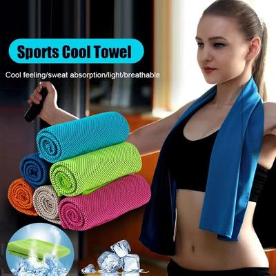 Kühltuch Atmungsaktiv Kaltes Handtuch Mikrofaser Sporttuch Schnelltrocknend Super Saugfähig mit Silikonabdeckung für Indoor-Fitnessstudio & Outdoor-Camping