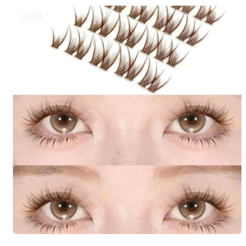 Soft Segment False Eyelashes in Dark Brow &Black, Natural Wispy Look for Everyday Wear–Lightweight,Realistic Lash Extension for a Subtle Flirty Effect