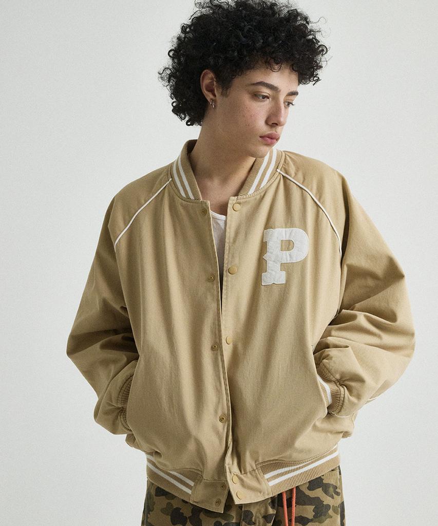 Cherry Punches Western Basketball Jacket (Beige)