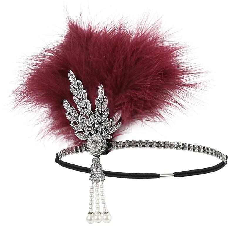 Hairband Headpiece Feather Flapper Headdress Costume Party For Women Headpiece