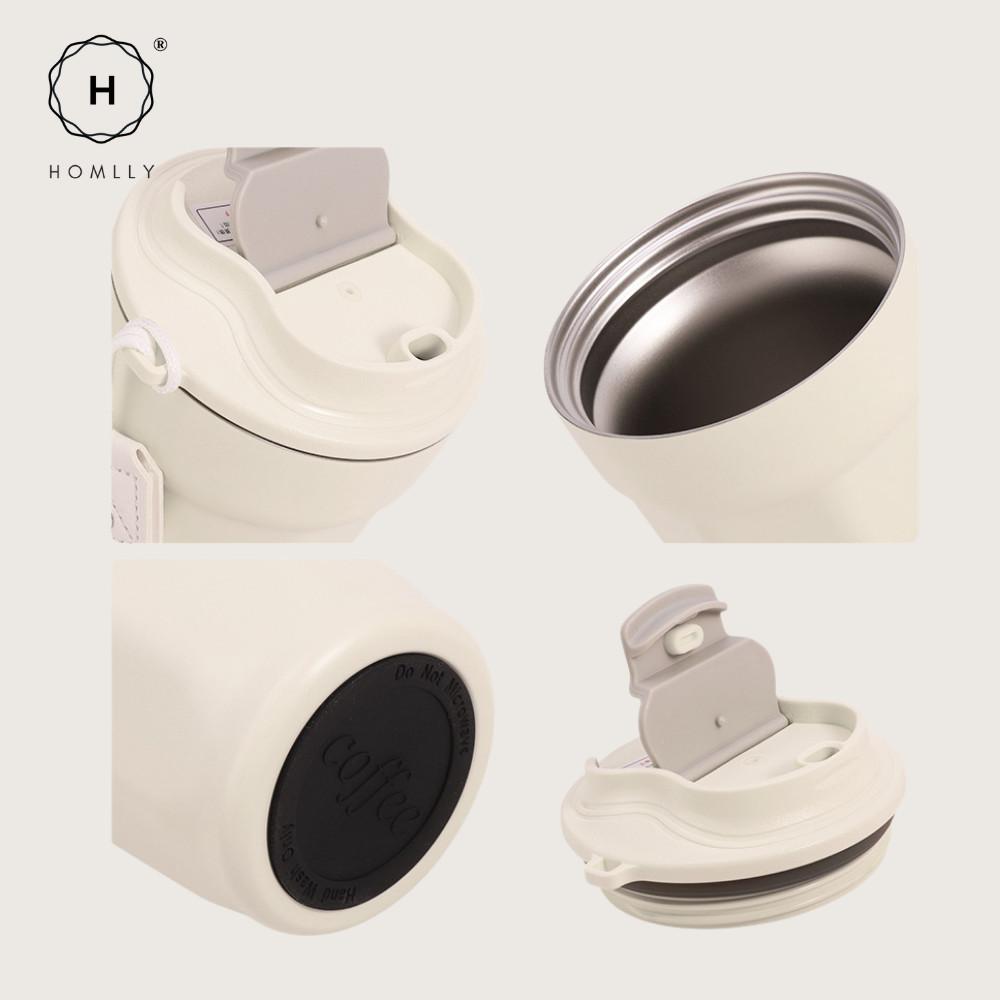 Homlly Dolii Insulated Vacuum Stainless Steel Thermal Travel Coffee Mug with Leakproof Lid (500ml) 2PCS