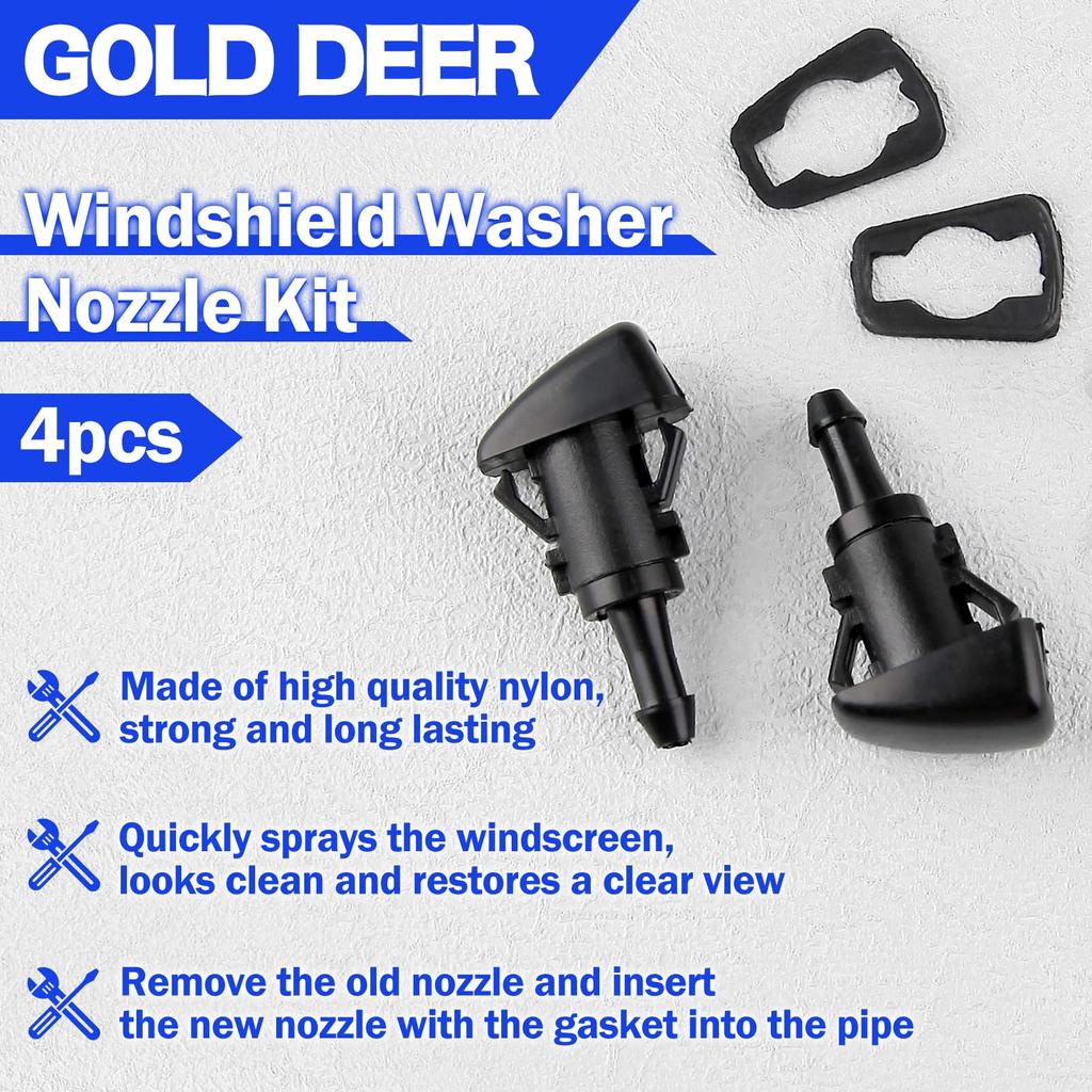 GOLD DEER 2pcs Windshield Washer Nozzle Windshield Washer Nozzle Windshield Washer Nozzle Kit Windshield