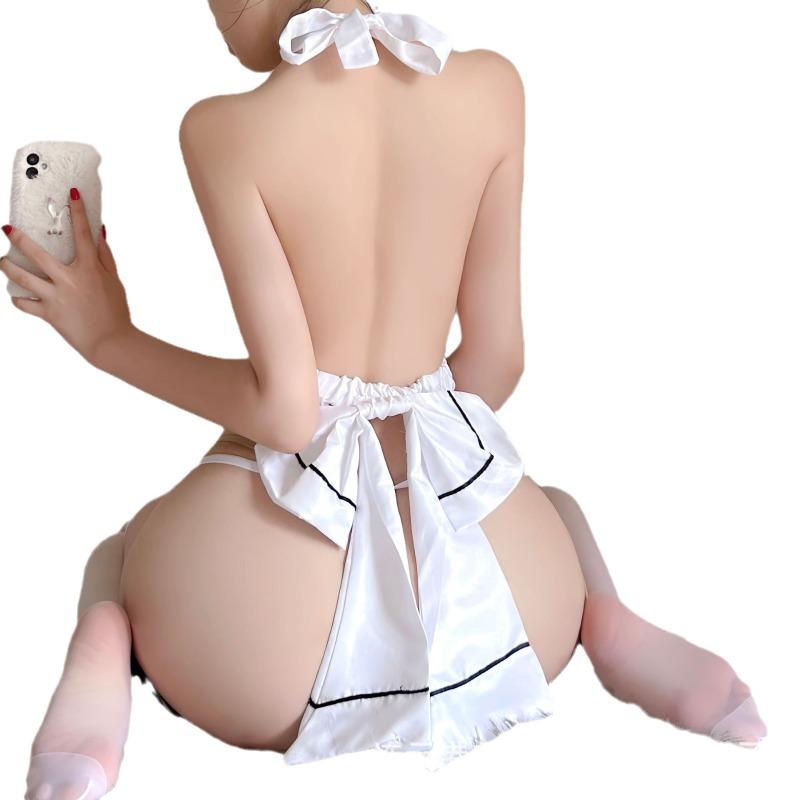 Sexy lingerie maid sweet nurse outfit free crotch apron girl temptation pure lust suit cosplay