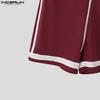 INCERUN Men Short Sleeve Stitching Fitted Jumpsuits Romper Bodysuits Pajamas Home Wear