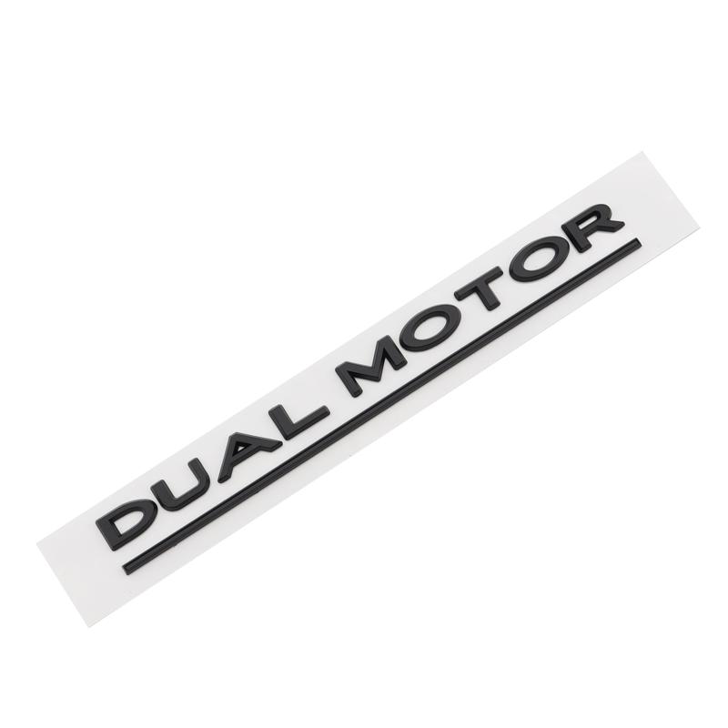 DUAL MOTOR Emblem For Model 3 Y S X Accessories Underlined Letters Logo Performance BadgeTrunk Sticker Chrome 3D Decal