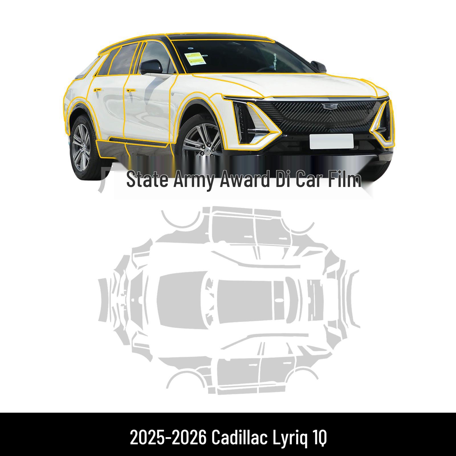 Cadillac IQ RUI GE 2025-2026 Pre-Cut TPU Clear Matte Film TPU Gloss 7.5MIL Paint Film