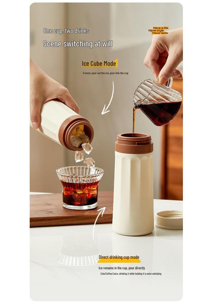 Household Ice Cube Maker Travel Mug - Food Grade Summer Ice Drink & Coffee Cup