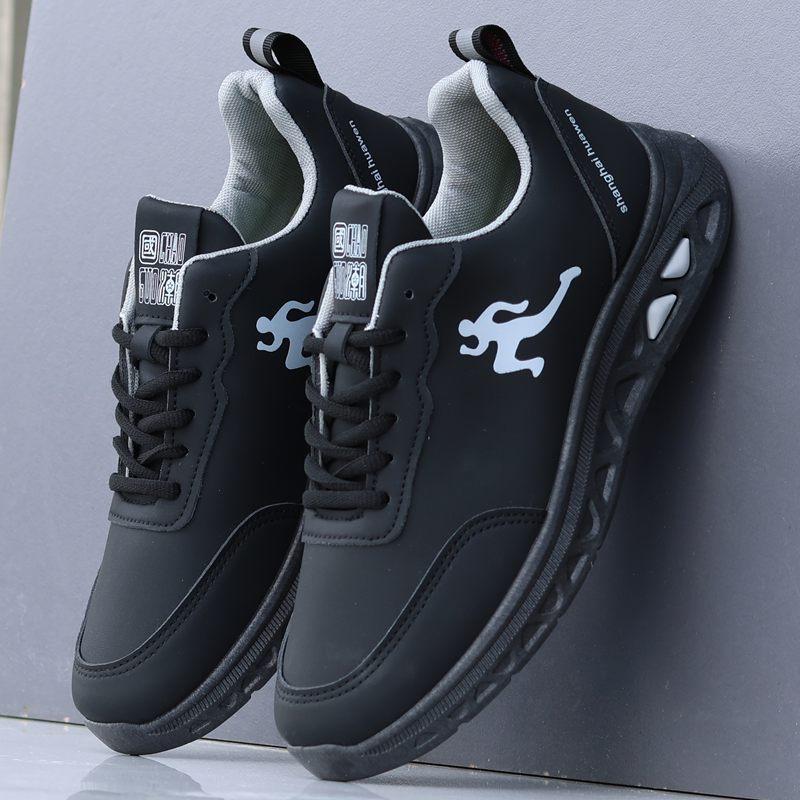 Herrskor sportskor 2024 höst nya läder vattentäta och halkfria löparskor herrskor lätta fritidsreseskor