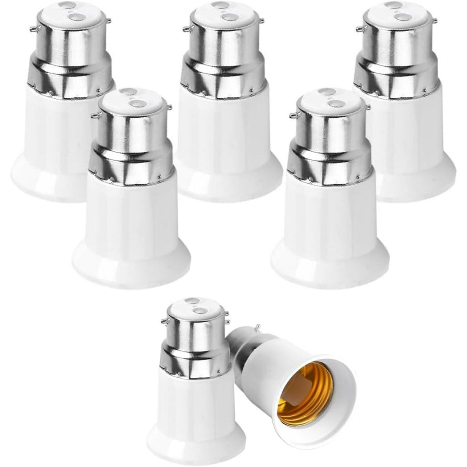 

Bayonet Lamp Base to Screw E26 E27 Bulb Holder Converter for Wall Lamp Pendant Chandeliers Ceiling Fan Standard Bayonet Holders Extender.6Pcs D2