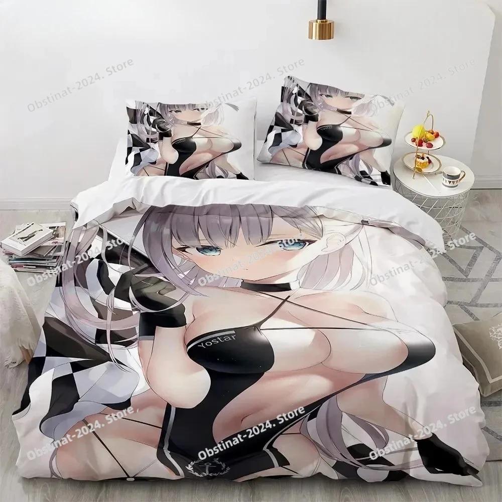 Kawaii Anime sexy Girl Bedding Set Printed With Pillowcase Bed Duvet Cover Single Double Queen Super King Size Boys Girls Adults